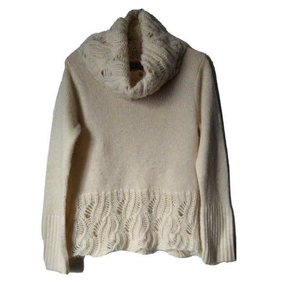 Modern Soul Sweaters - Modern Soul Sweater Women's XS Cowl Neck Long Sleeve Ivory Mixed textures